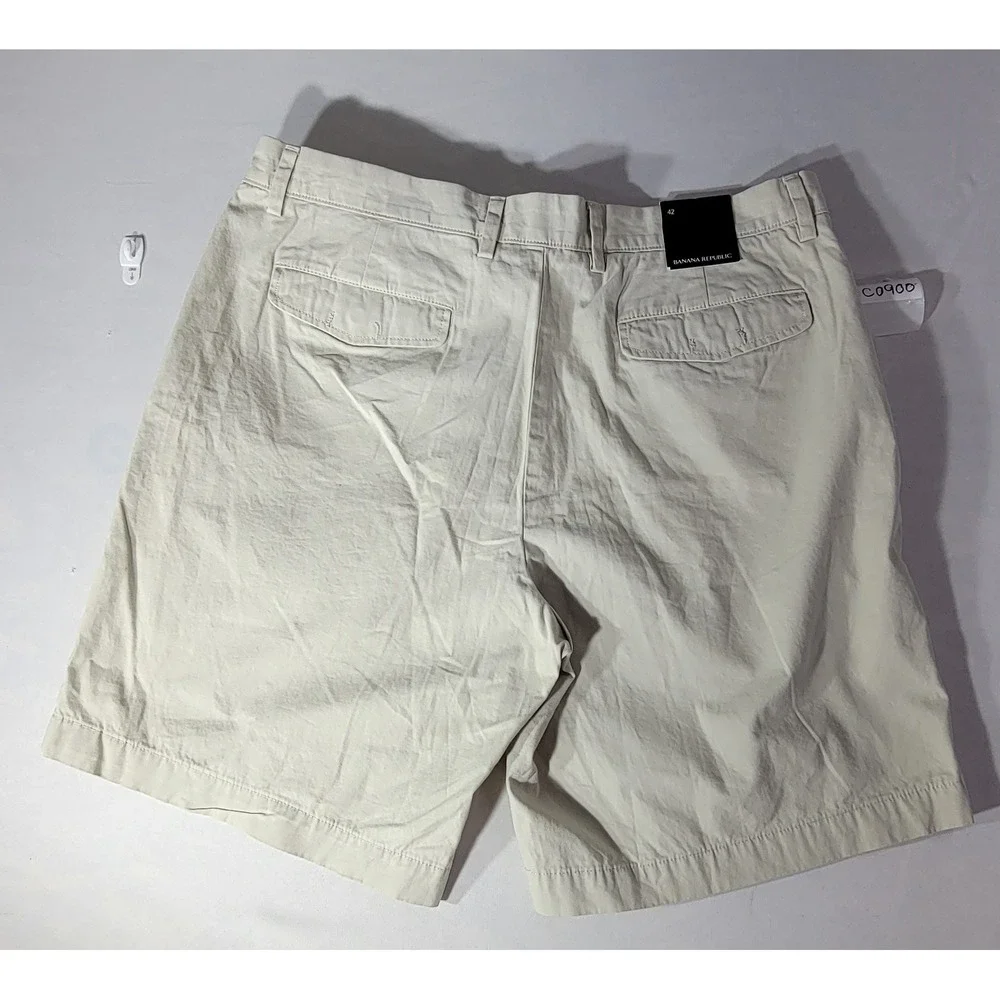 Banana‎ Republic Aiden Slim Fit Chino Shorts Mens 42 Khaki Beige 100% Cotton NWT